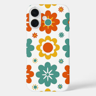 Retro 70er Jahre Geometrische Blume Power Boho iPhone 16 Hülle