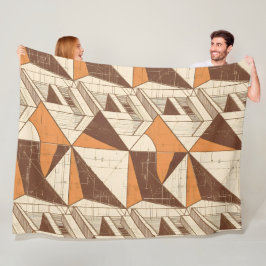 Retro-70er-Jahre geometrisches Bogenmuster in gebr Fleecedecke