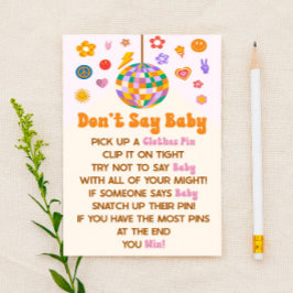 Retro 70er Jahre Groovy Don't Say Baby Shower Game Briefpapier