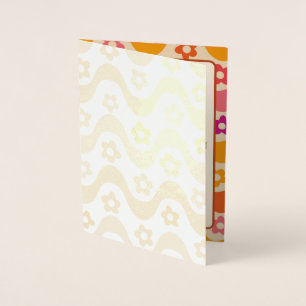 Retro 70er Jahre Groovy Floral Brautparty-Einladun Folienkarte
