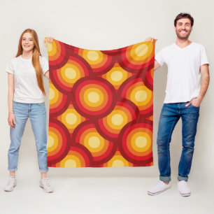 Retro-70er-Jahre Groovy-Kreismuster  Fleecedecke