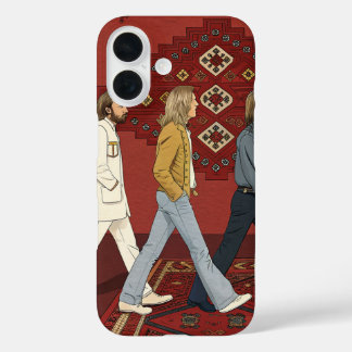 Retro-70er-Jahre-Illustration eines gehenden Stils iPhone 16 Hülle