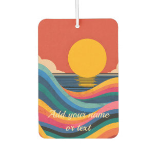 Retro 70er Jahre Ozean-Sonnenuntergang-Wellen Pers Autolufterfrischer