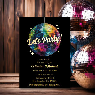 Retro 70er Jahre Party Disco Kugel Glanz Glamour H Folieneinladung