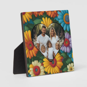 Retro 70er Jahre Stil bunte Gänseblümchen personal Fotoplatte