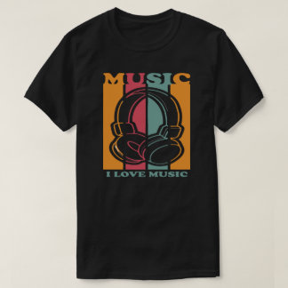 Retro 70er Jahre Vintage Musikliebhaber Kopfhörer T-Shirt