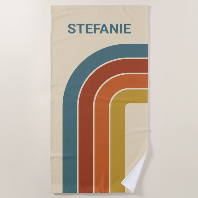 Retro-70er-Kurve Strandtuch (Vorderseite)