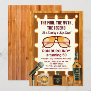 Retro 70er Male Birthday Bachelor Party Einladung