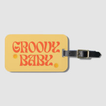 Retro 70er Mustard Orange Hippie Groovy Baby