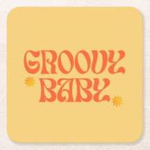 Retro 70er Mustard Orange Hippie Groovy Baby