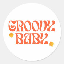 Retro 70er Mustard Orange Hippie Groovy Baby