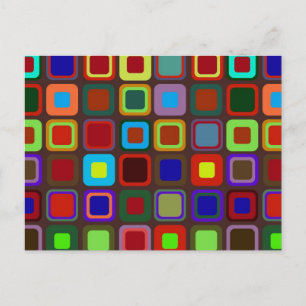 Retro 70er Muster Postkarte