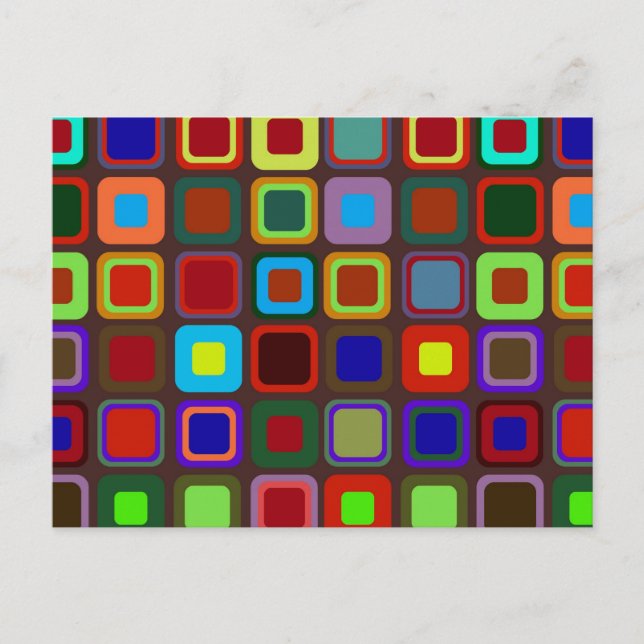 Retro 70er Muster Postkarte (Vorderseite)