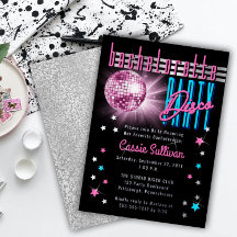 Retro 70er Neon Look Disco Ball Junggeselinnen-Abs