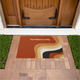 Retro 70er Orange Personalisiert Hippie Zuhause Fußmatte