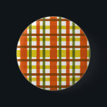 Retro 70er Orange Yellow Kariert Button<br><div class="desc">Dieses trendige, originelle 70er-inspiriert Design ist in Orange-, Goldgelb-, Moosgrün- und Rotbraun-Farbtönen kariert wie in den 1970er oder späten 1960er Jahren. Das nahtlose, karierte Muster ist etwas gestört, es sieht so aus, als ob es angestrichen wurde. Das ist ein cooles, altes Schuldesign. "Anpassen", um das Muster zu verändern oder Text...</div>