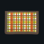 Retro 70er Orange Yellow Kariert Trifold Geldbörse<br><div class="desc">Dieses trendige, originelle 70er-inspiriert Design ist in Orange-, Goldgelb-, Moosgrün- und Rotbraun-Farbtönen kariert wie in den 1970er oder späten 1960er Jahren. Das nahtlose, karierte Muster ist etwas gestört, es sieht so aus, als ob es angestrichen wurde. Das ist ein cooles, altes Schuldesign. "Anpassen", um das Muster zu verändern oder Text...</div>