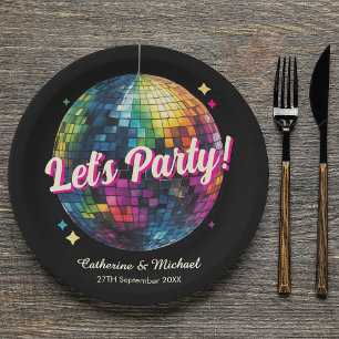 Retro 70er Party Disco Kugel Glanz Glamour Hochzei Pappteller