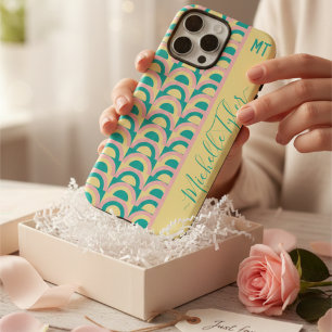 Retro 70er Pastell Groovy Geometrisch Personalisie iPhone 16 Pro Max Hülle