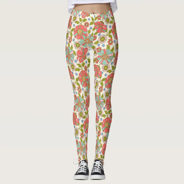 Leggings - Aqua Floral