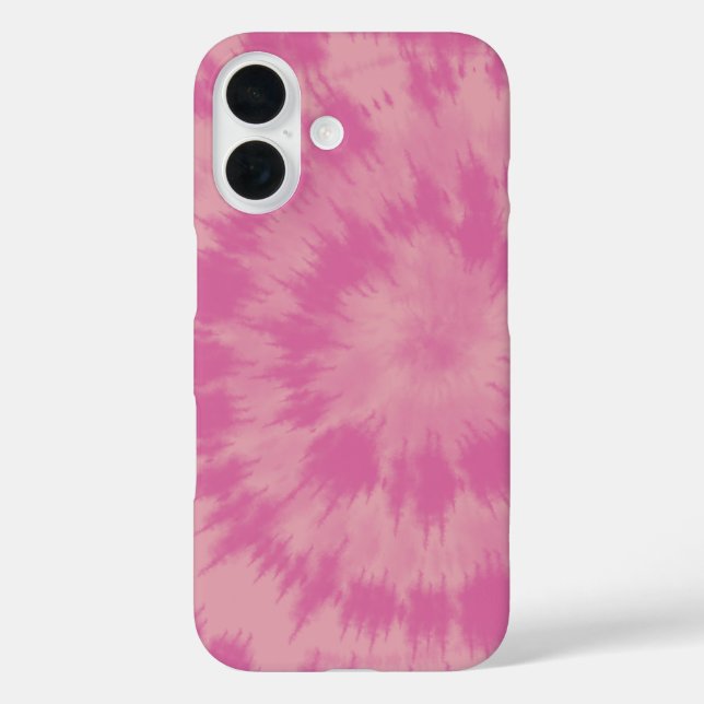 Retro 70er Pink Hippie Gefärbte Krawatte Abstrakte iPhone 16 Hülle (Rückseite)