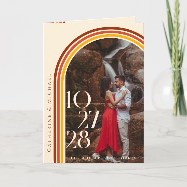 Retro 70er Rainbow Groovy Arch Foto Programm (Vorderseite)