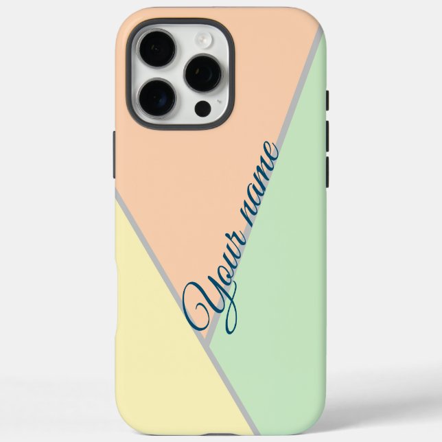 Retro 70er Rosa Muster für aquamarine Pastellfarbe iPhone 16 Pro Max Hülle (Rückseite)