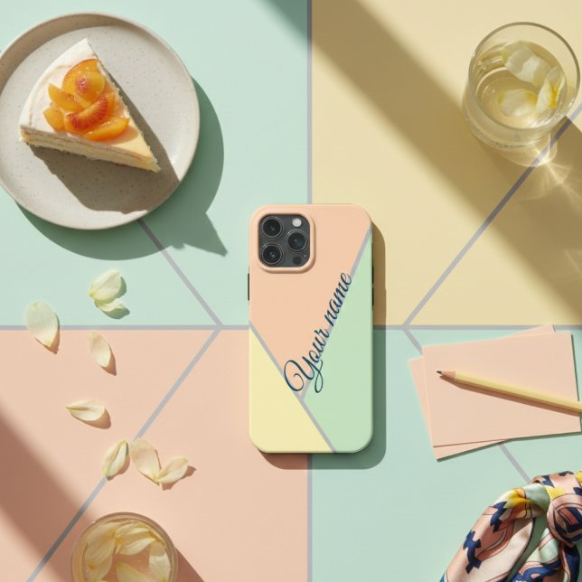 Retro 70er Rosa Muster für aquamarine Pastellfarbe iPhone 16 Pro Max Hülle (Von Creator hochgeladen)