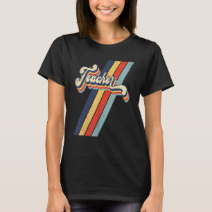 Retro 70er Sonnenuntergang Bunt Lehrer Zurück zur T-Shirt