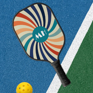 Retro 70er Starburst Monogram Pickleball Schläger