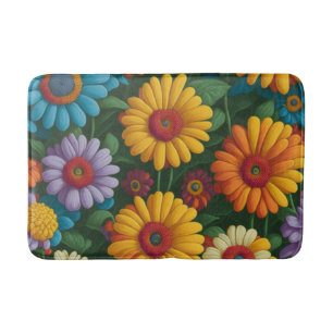 Retro 70er Stil farbenfrohe Gänse Badematte