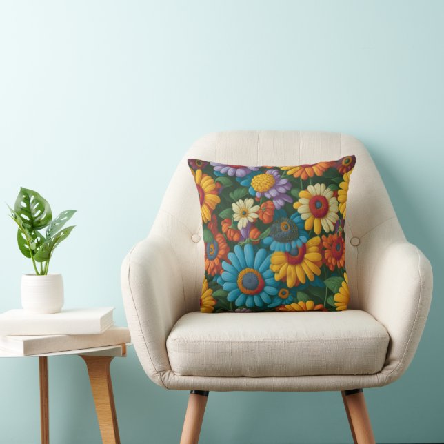 Retro 70er Stil farbenfrohe Gänse Kissen (Stuhl )