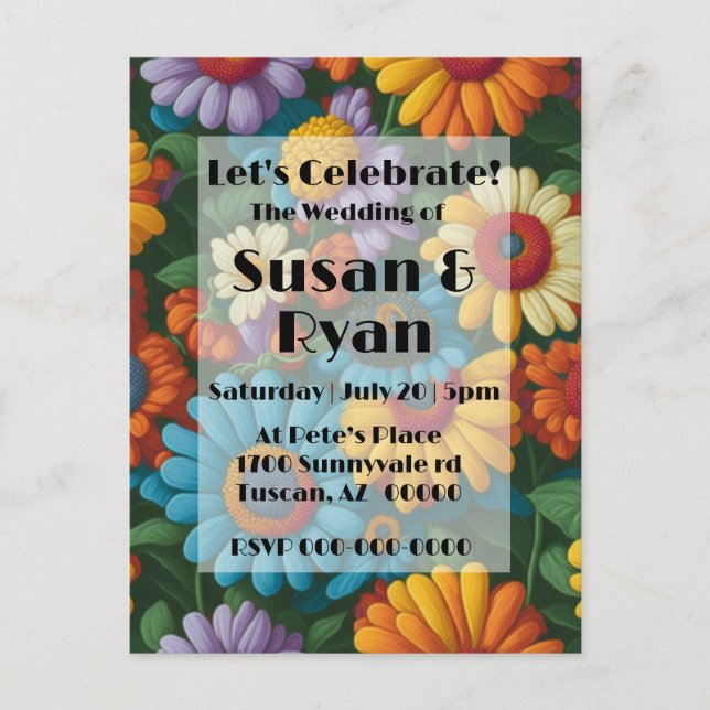 Retro 70er Stil farbenfrohe Gänse Postkarte (Vorderseite)