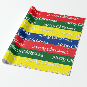 Retro 70er Streifen Frohe Weihnachten Geschenkpapier
