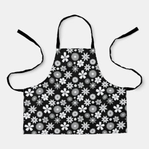 Retro 70er Style Blume Monochrome Rpt Muster Schürze