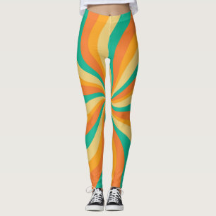 Retro 70er Sunburst farbenfroher Hintergrund Leggings