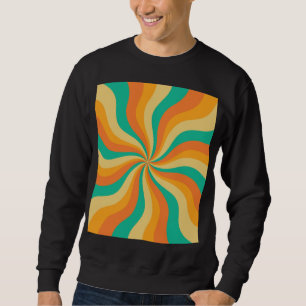Retro 70er Sunburst farbenfroher Hintergrund Sweatshirt