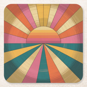Retro 70er Sunset Untersetzer Set