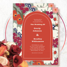 Retro 70er Terrakotta Herbst Blumen Boho Hochzeit