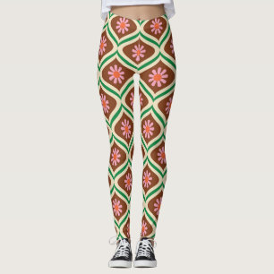 Retro-70er: Vintages Blumenmuster Leggings