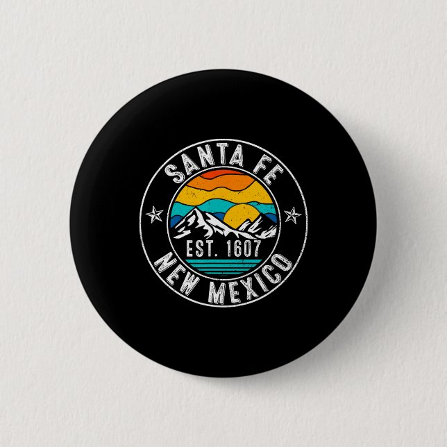 Retro 70s 80s Santa Fe New Mexico Nm  Button (Vorderseite)