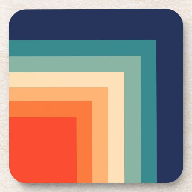 Retro 70s Color Palette Throw Pillow Getränkeuntersetzer (Vorderseite)