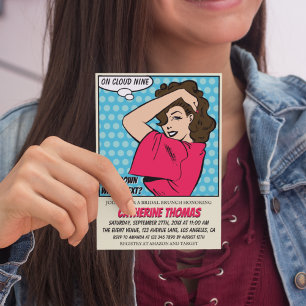 Retro 70's Comic Book Pop Art Fun Brautparty Einladung