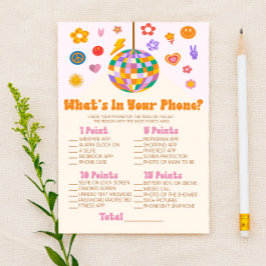 Retro 70's Disco in Ihrem Telefon Baby Shower Game Briefpapier