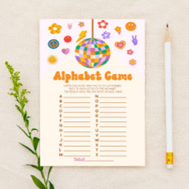 Retro 70's Groovy Alphabet Baby Shower Game Briefpapier