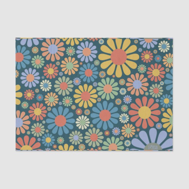 Retro/70s Muster Seidenpapier (Vorderseite)