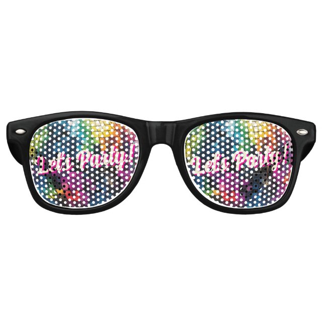 Retro 70's Party Disco Ball Sparkle Partybrille (Vorderseite)