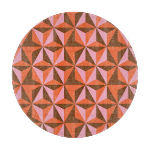 Retro 70's: Vintages Muster Hintergrund Schneidebrett