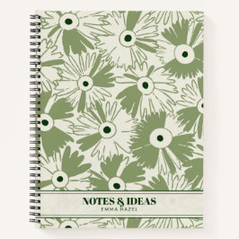 Retro 70s Wildflower & Polka Dot Personalized Notizbuch