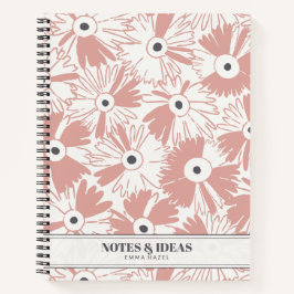 Retro 70s Wildflower & Polka Dot Personalized Rose Notizbuch